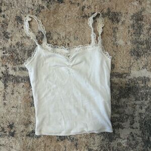 Hollister White Lace Trim Camisole